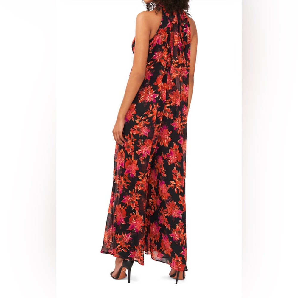 Vince Camuto Women's small Halter Jumpsuit  Sleeveless floral stunning